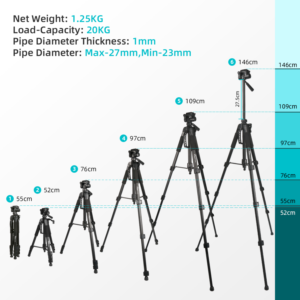 Decteam 4-Section Tripod For L - Spirit Level review and price